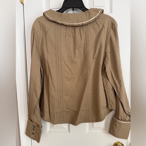 We The Free Tan Blouse with Ribbon Detail - Picture 2 of 5